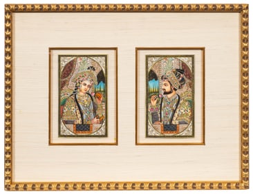 Painting of Mumtaz Mahal and Shah Jahan.