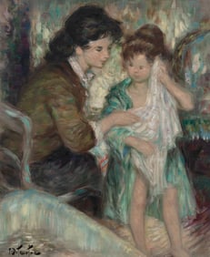 Painting of Mother and Child, Pierre Duteurtre.