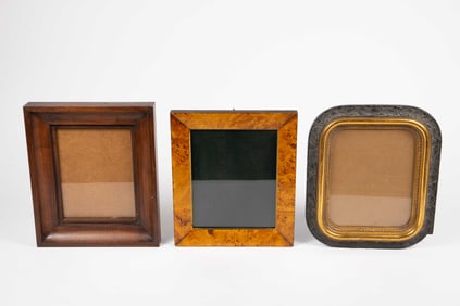 3 Vintage Frames - Repousse, Burled Wood, Etc.