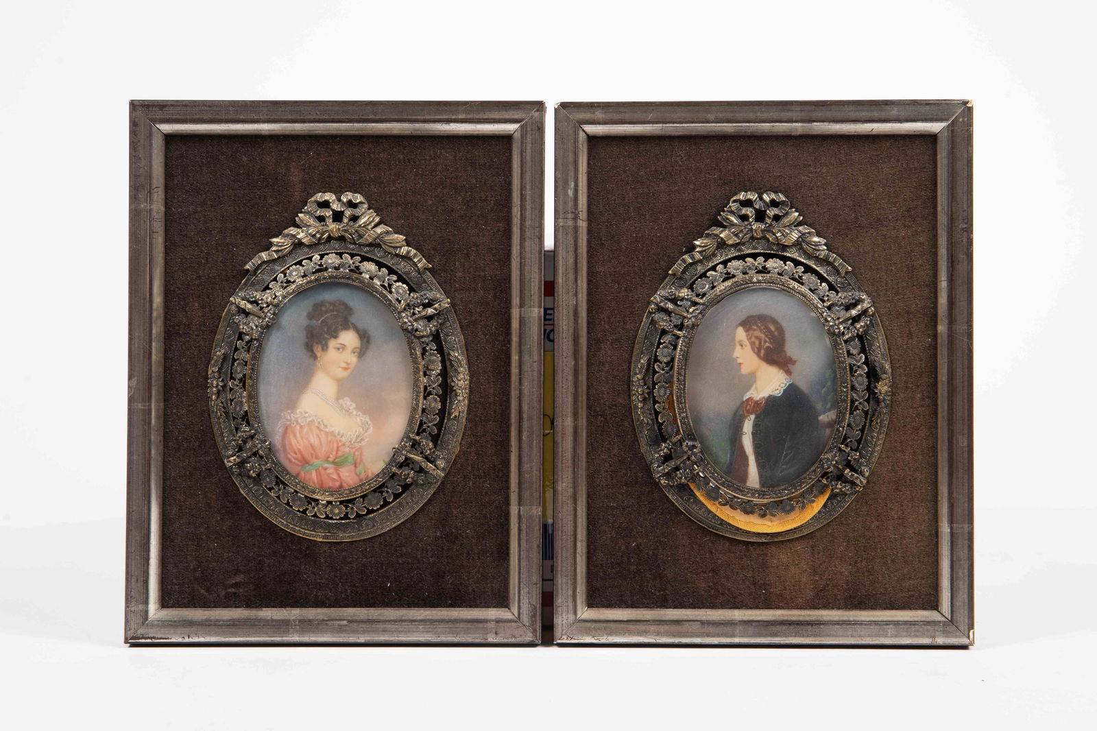 Pair of Miniature Portraits In Ornate Frames. (1 of 5)