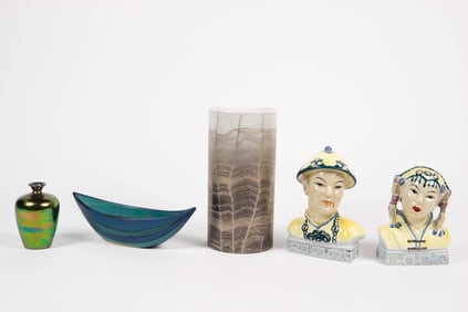 Lot Porcelain & Art Glass, Rosenthal, Glidden Chow