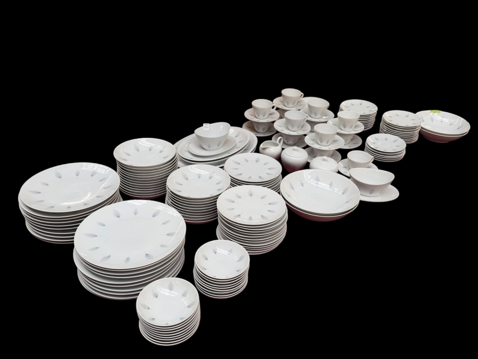 151 Pieces of Seltmann Weiden Porcelain Dinnerware: The lot contains 151 pieces of china, mostly in the Barbara pattern. The items are stamped Seltmann Weiden / Bavaria / Barbara / Western Germany on the undersides. There are 20 dinner plates, 21 salad