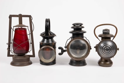 4 Mostly Railroad Lanterns Inc. Victor, Solar.