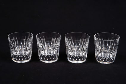 Lalique France Set of 4 Crystal Tumbler Glasses.
