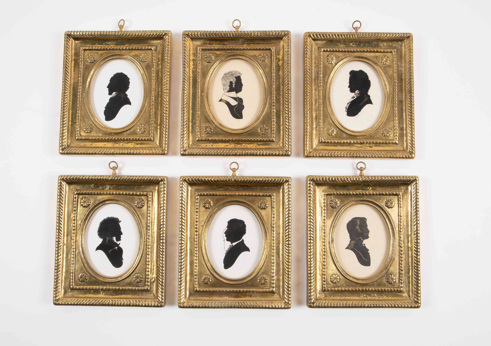 6 Silhouettes of Composers in Brass Frames. (1 of 7)