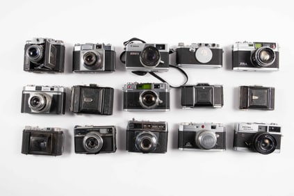 Lot of Vintage Film Cameras - Canon, Zeiss, Petri