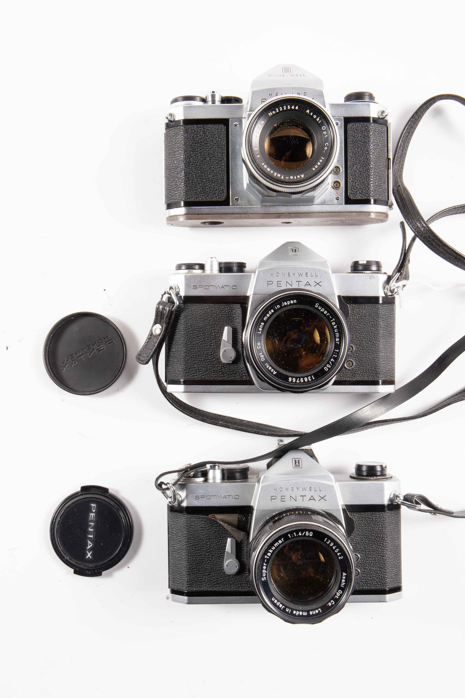 Three Pentax M42 Cameras with Lenses. (1 of 3)