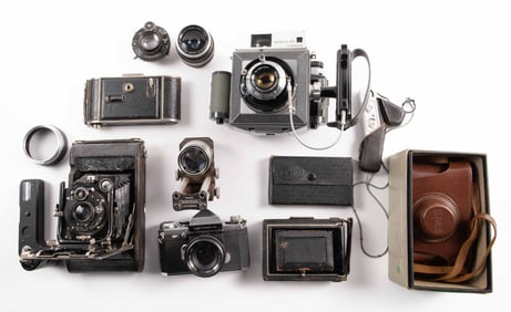 Lot of Vintage Film Cameras, Lenses, & Accessories