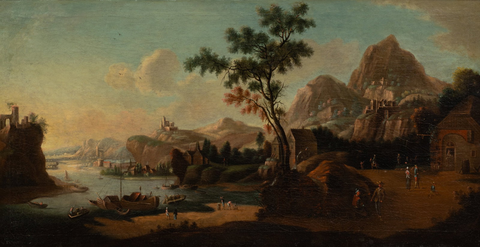 Antique European Landscape Painting, Unsigned. (1 of 4)