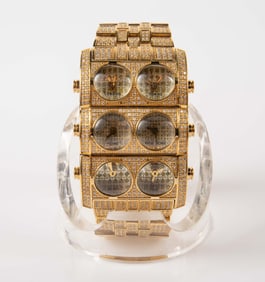 KC Techno Com Multi Time Zone Diamond Watch.