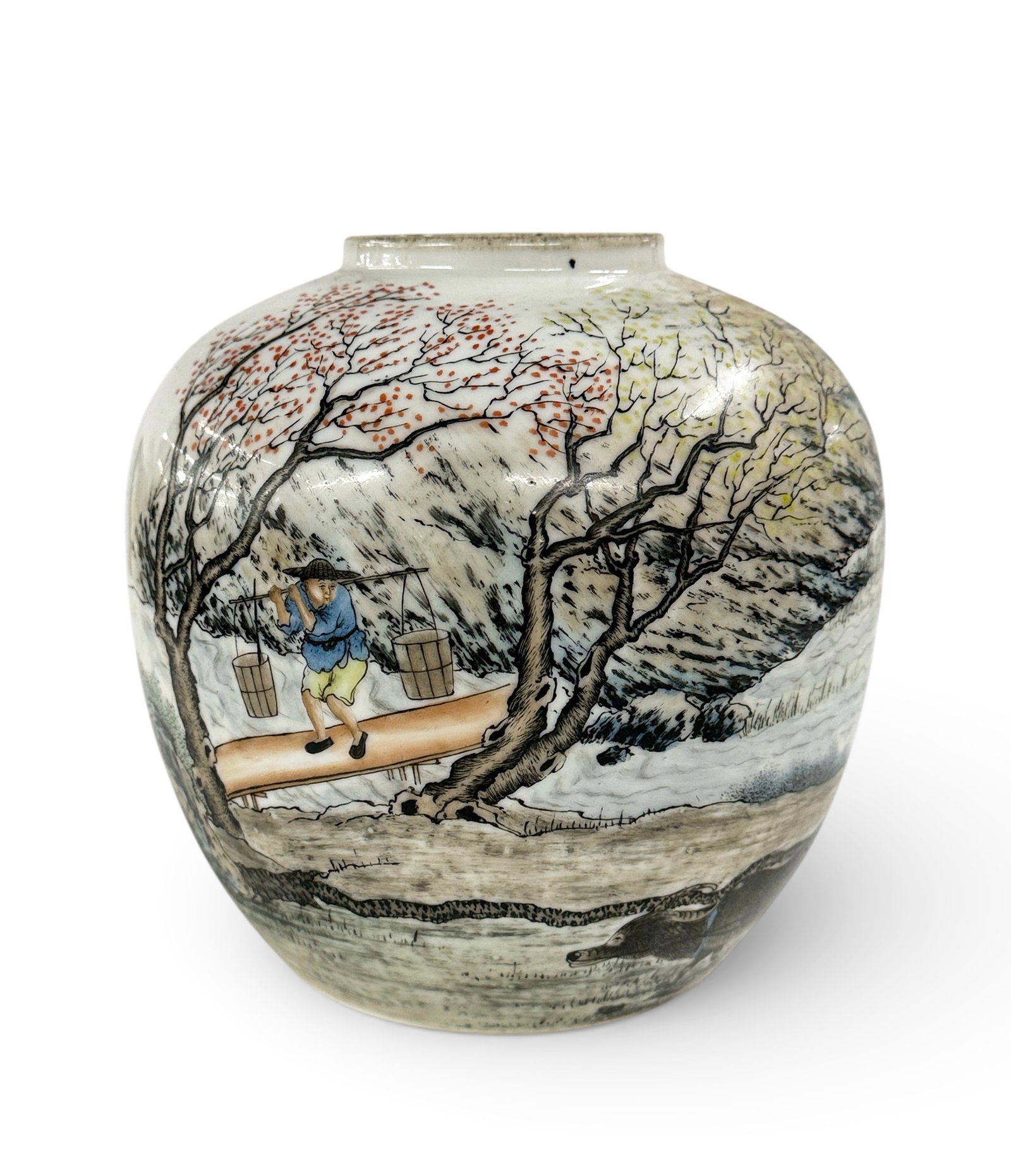 20th Century Chinese Handpainted Porcelain Jar. (1 of 6)