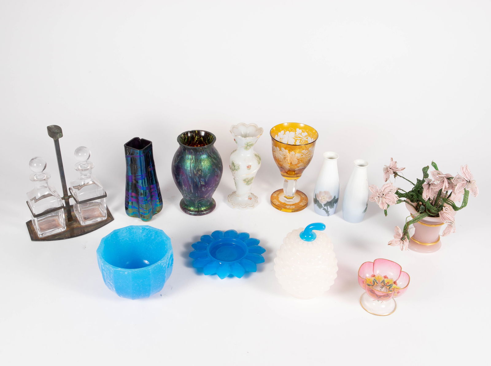 Lot: Bing & Grondahl Vases, Opaline Glass, etc. (1 of 6)
