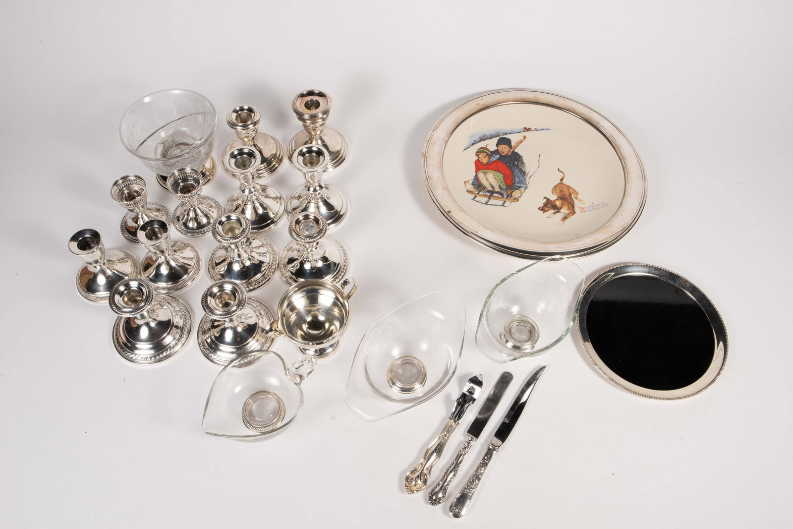 Lot of Weighted Sterling, Sterling Rims, & More. (1 of 3)