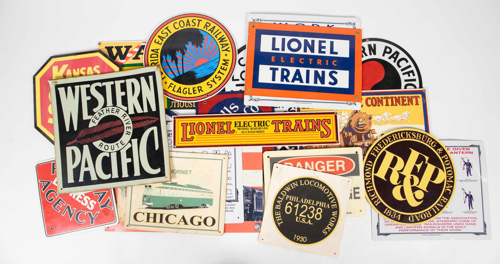 Lot of Assorted Railroad Signs, Mostly Metal. (1 of 9)