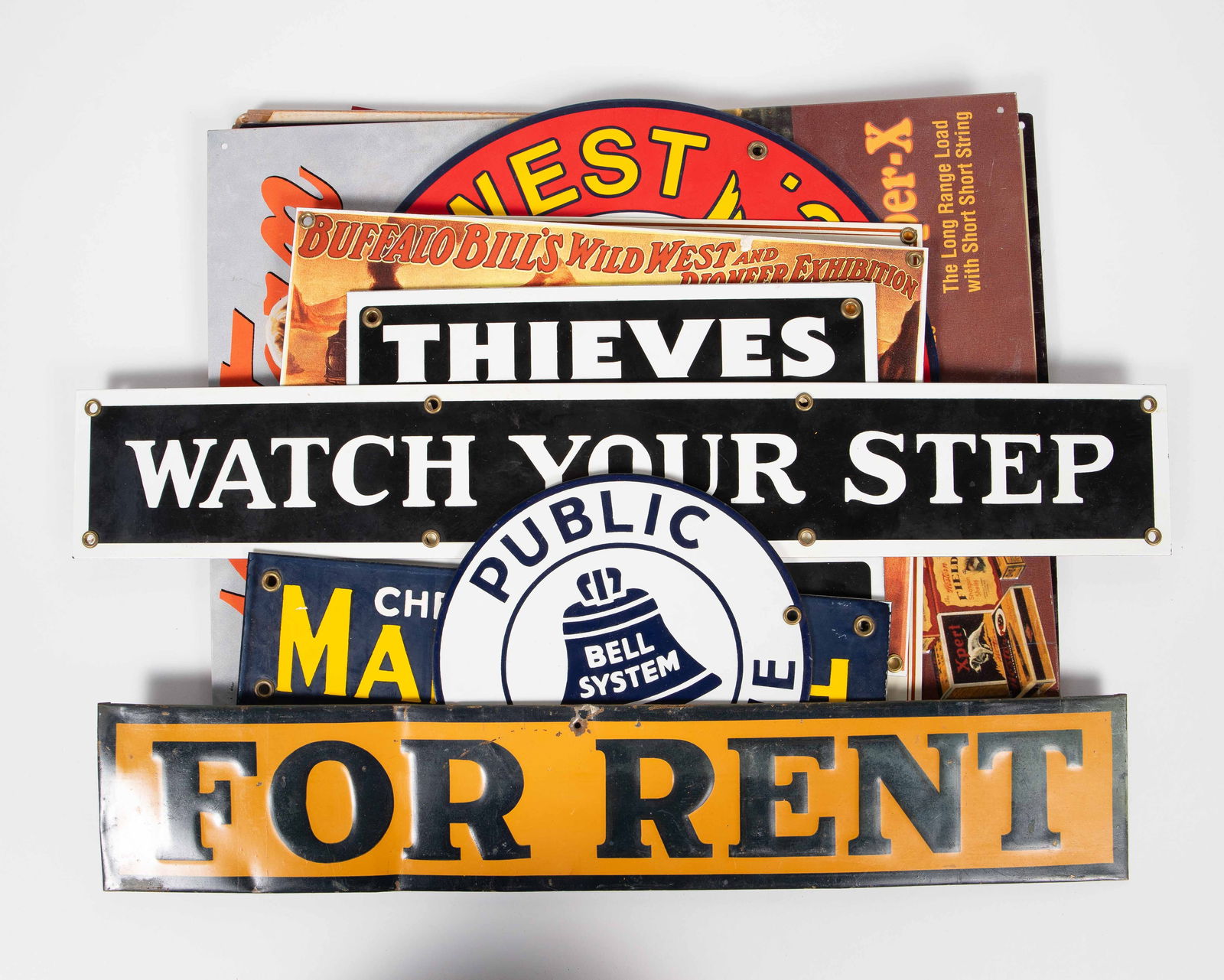 Lot of 14 Metal Signs, Most or All are New. (1 of 7)