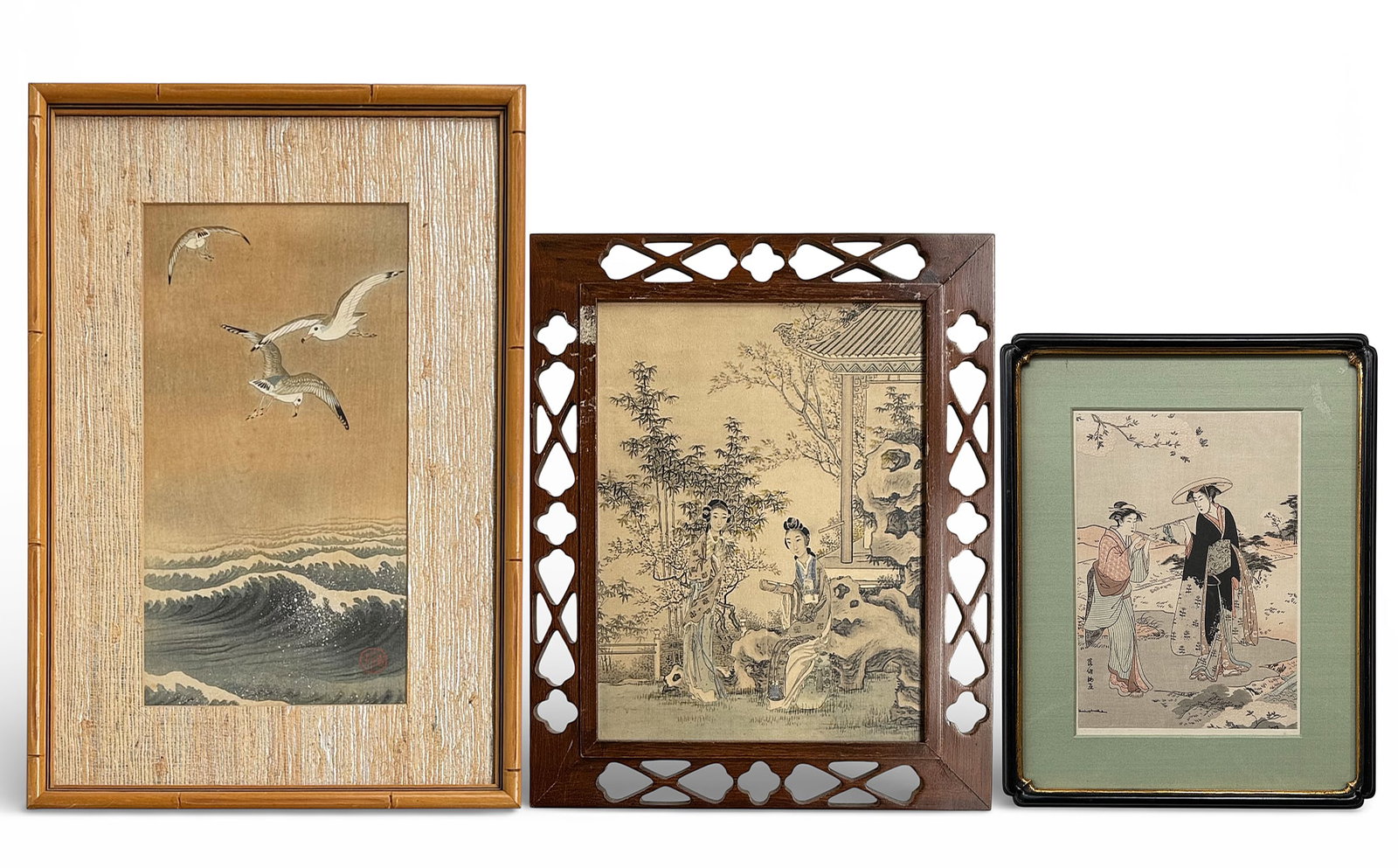 Lot of 3 Asian Artworks, Framed. (1 of 13)