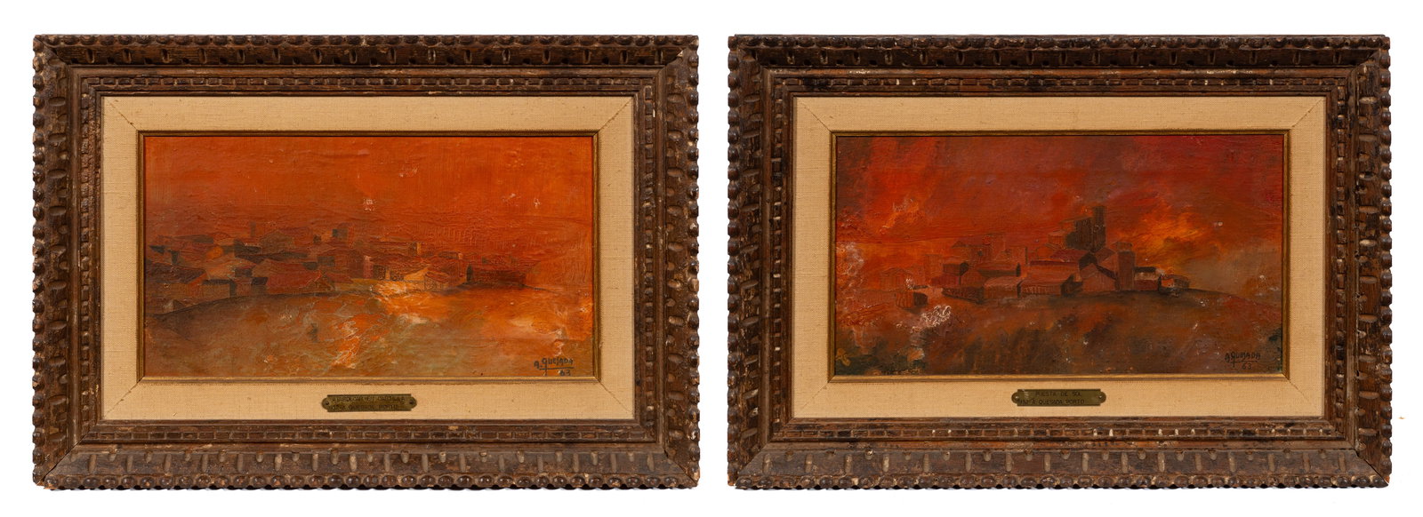 Pair of Mid-Century Cityscapes, Antonio Porto. (1 of 14)