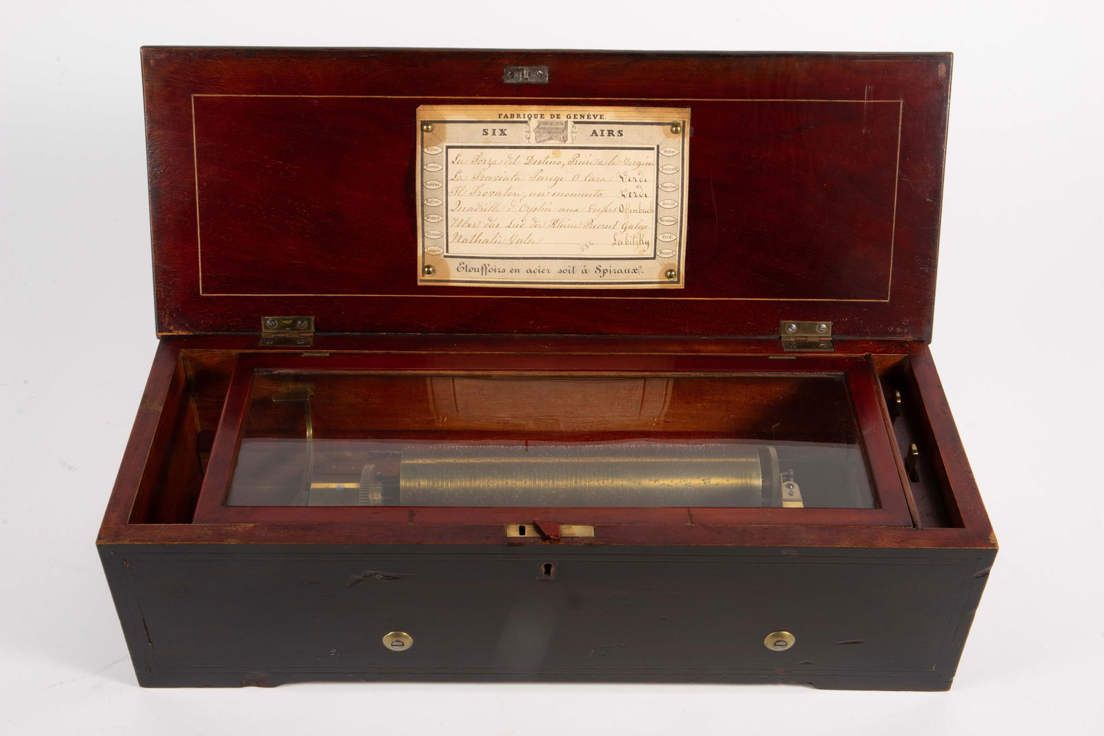 Antique Swiss Rosewood Music Box w/ 6 Tunes. (1 of 9)