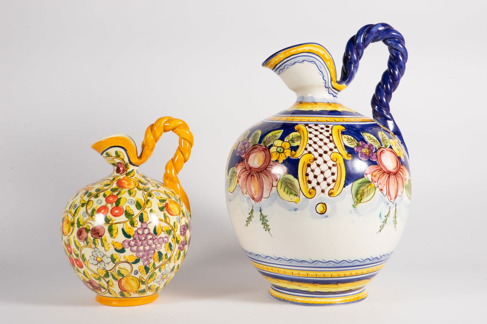 Lot of 2 Hand Painted Spanish Pitchers. (1 of 6)