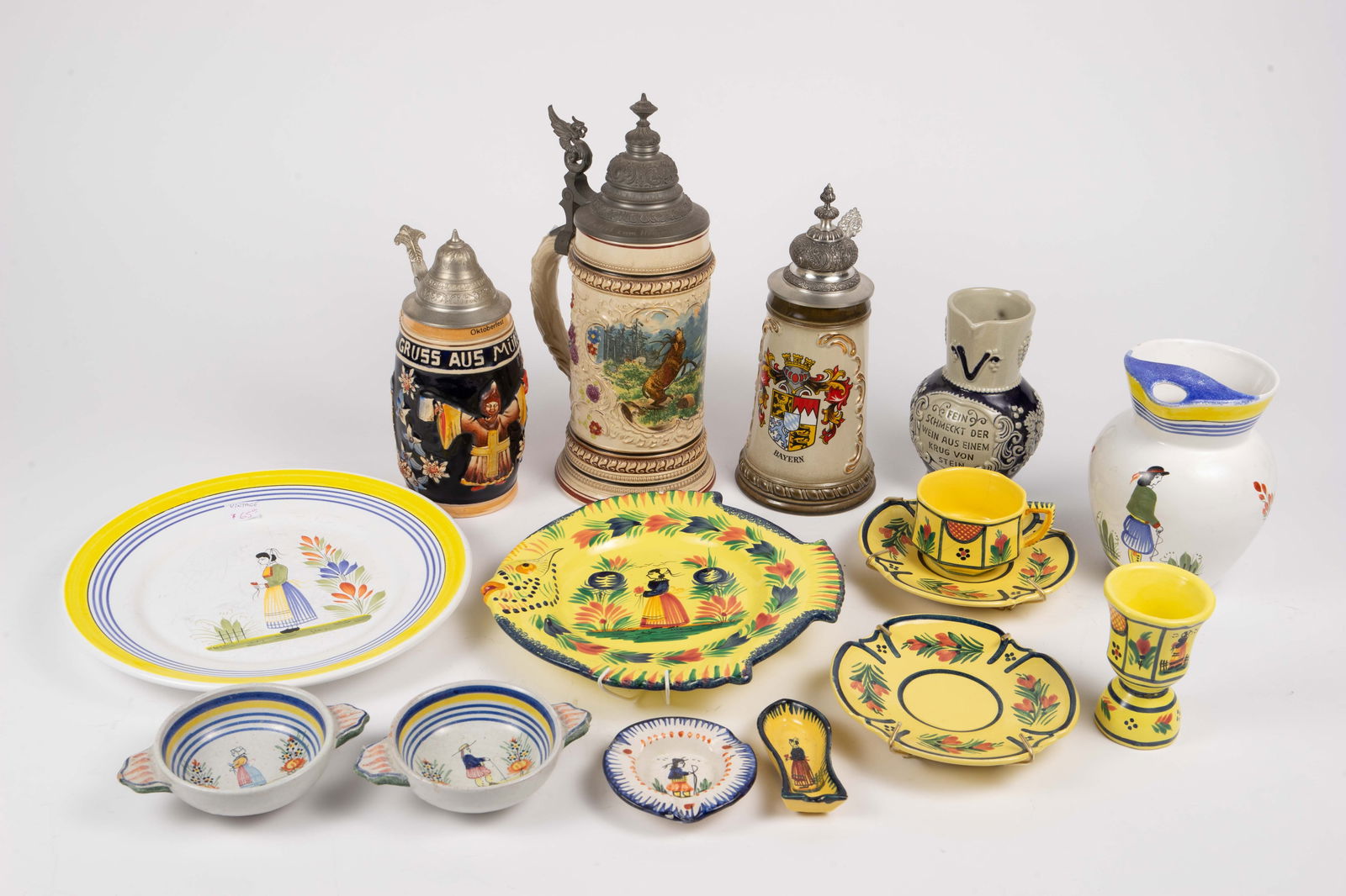 15 Vintage European Ceramics - Quimper, Steins. (1 of 6)