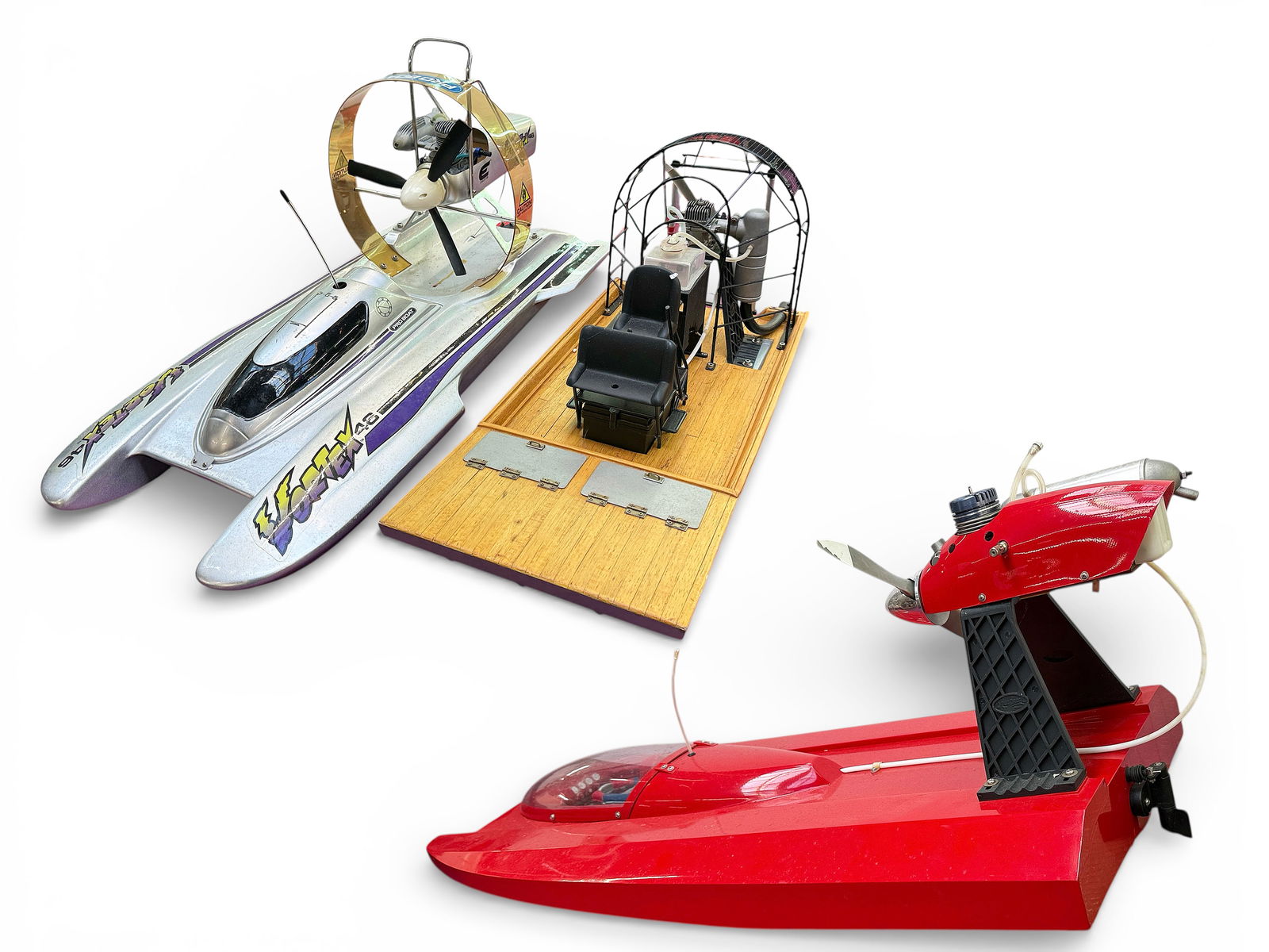 Lot of RC Air Boats: Vortex 46, Aquacraft, Wooden. (1 of 10)