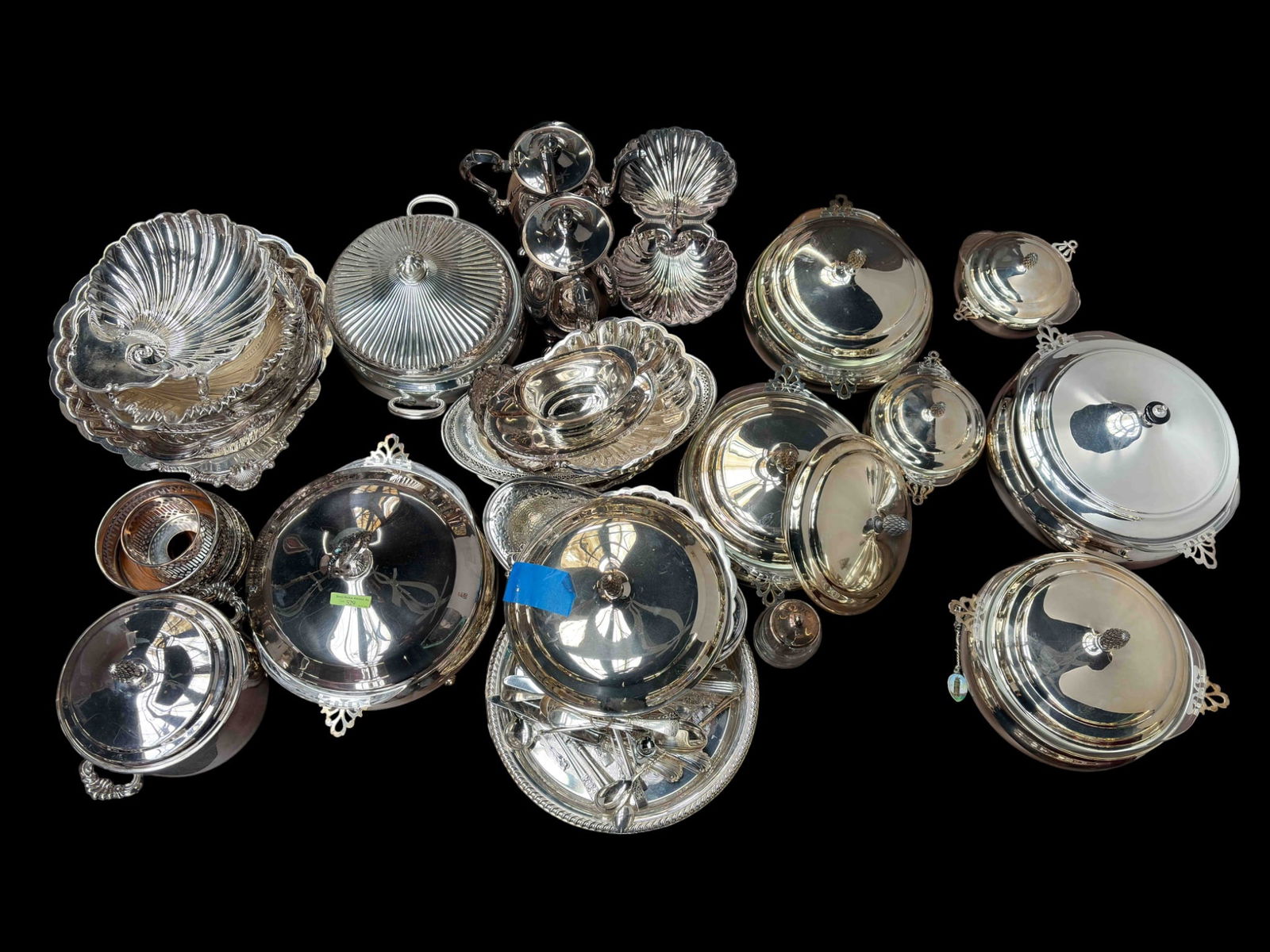 Lot of Silverplate Serveware - Crescent, Shell. (1 of 4)