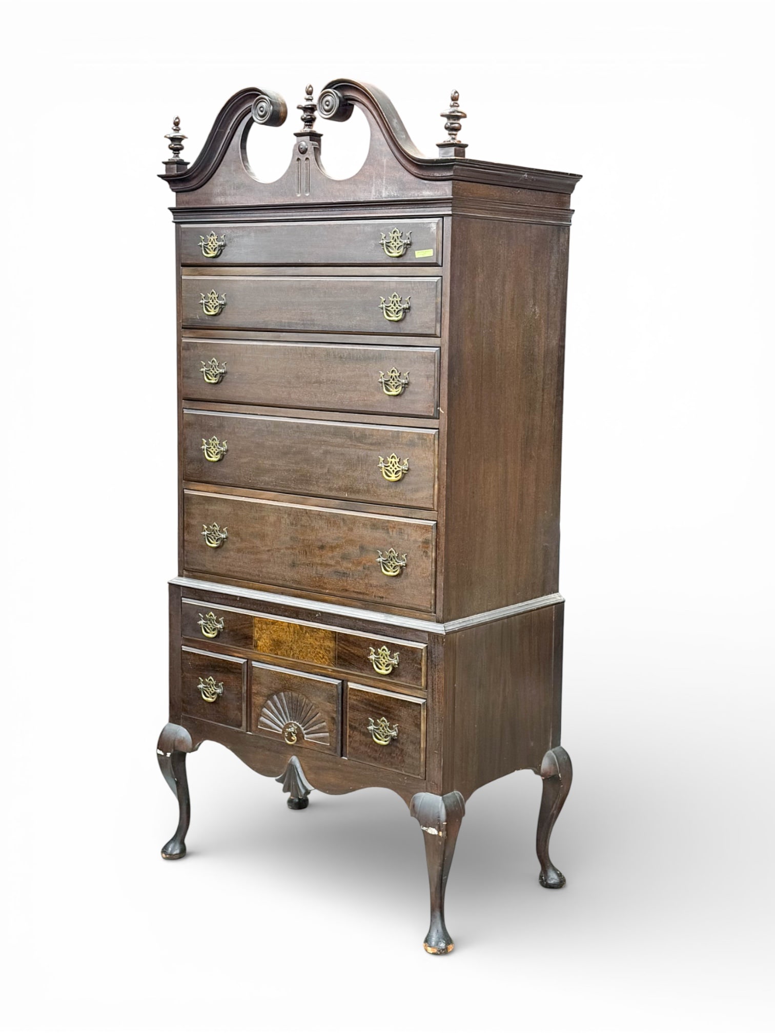 Queen Anne Style Mahogany Highboy. (1 of 7)