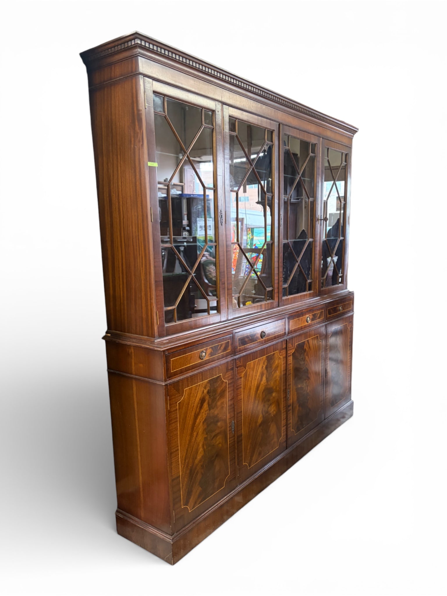 Mahogany Chippendale Style Breakfront. (1 of 5)