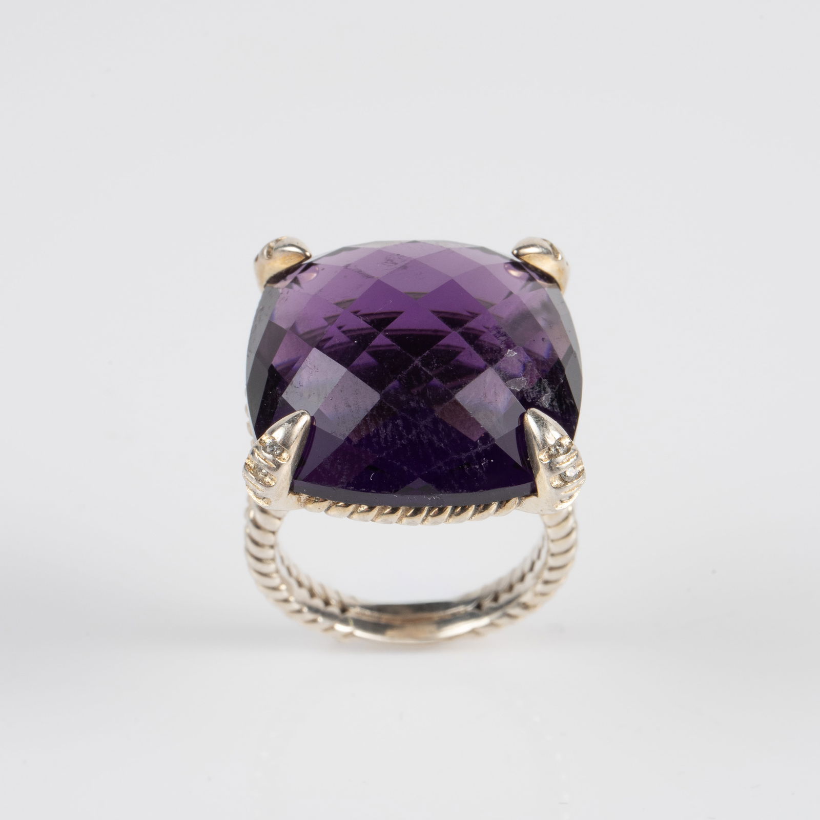 David Yurman Sterling & Amethyst Cocktail Ring. (1 of 5)