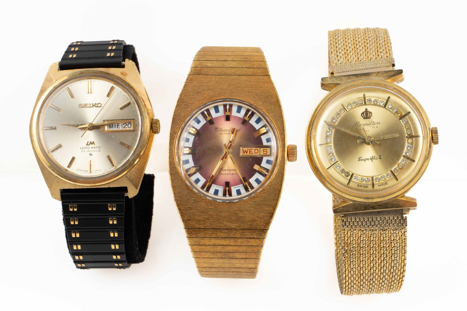 3 Vintage Watches: Lucien Piccard, Seiko, Hamilton (1 of 9)