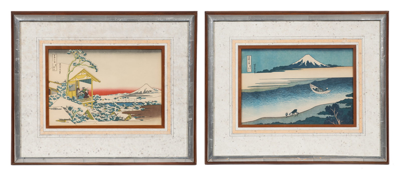 Lot of Two Woodblocks After Katsushika Hokusai. (1 of 11)