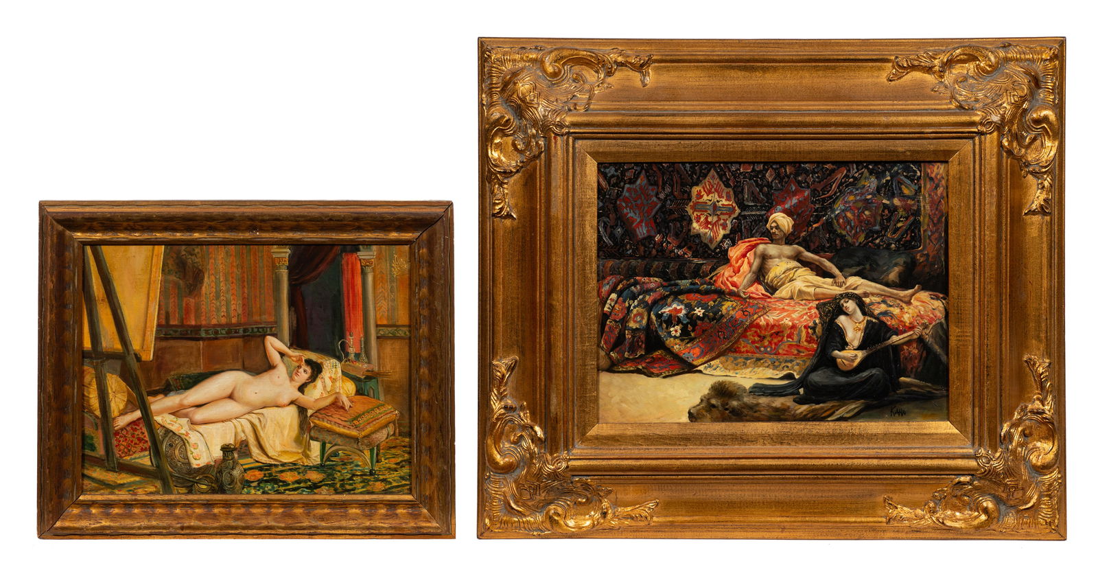 Lot of Two Arabic / Orientalist Oil Paintings. (1 of 10)