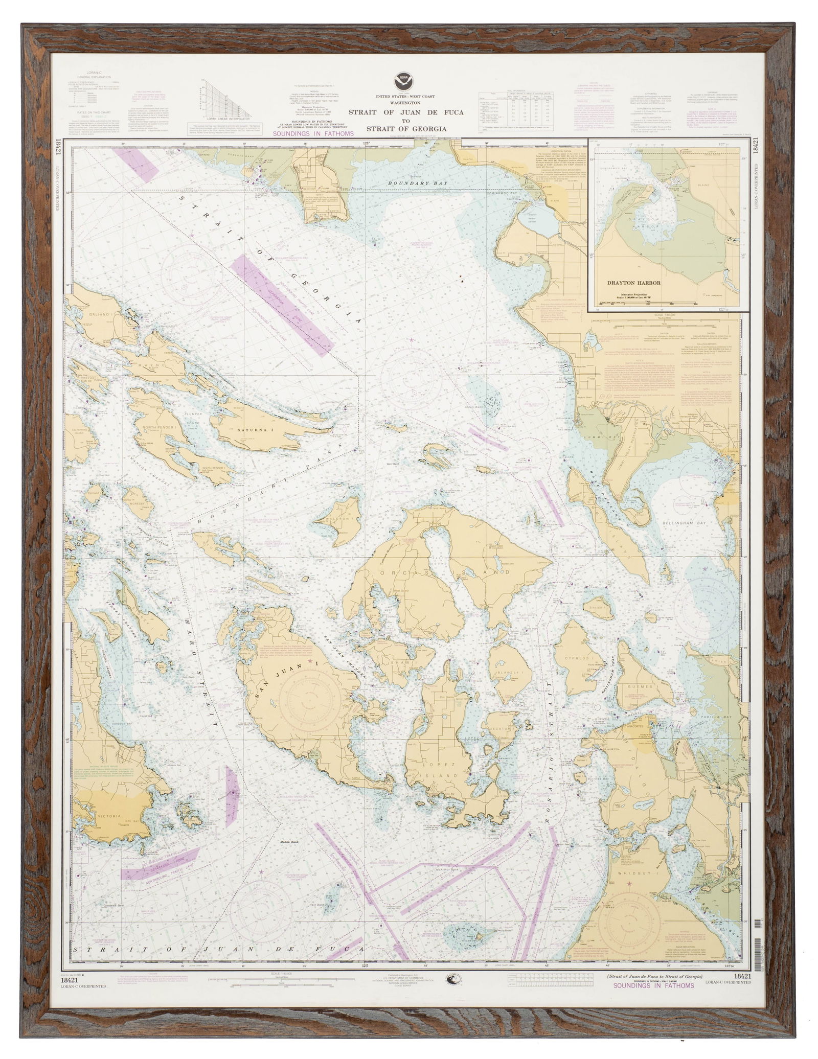 NOAA Nautical Chart of North Western Washington. (1 of 4)