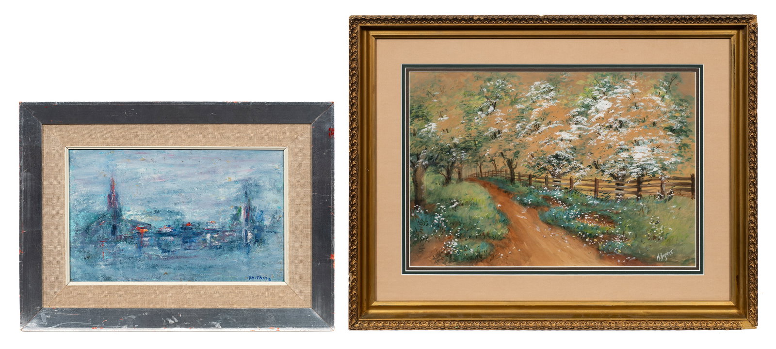 Lot of 2 Framed Paintings - Ida Itkin & M. Dignan. (1 of 11)