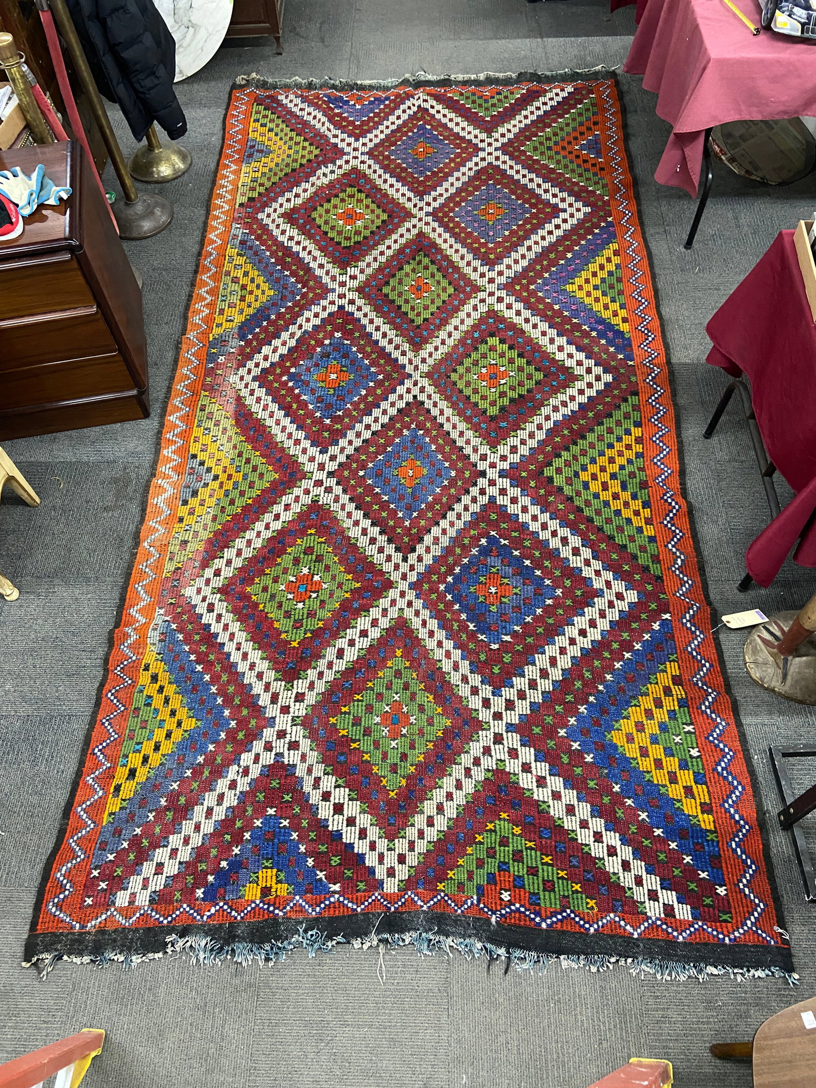 6' 1" x 12' 8" Persian Souhmak Rug. (1 of 5)