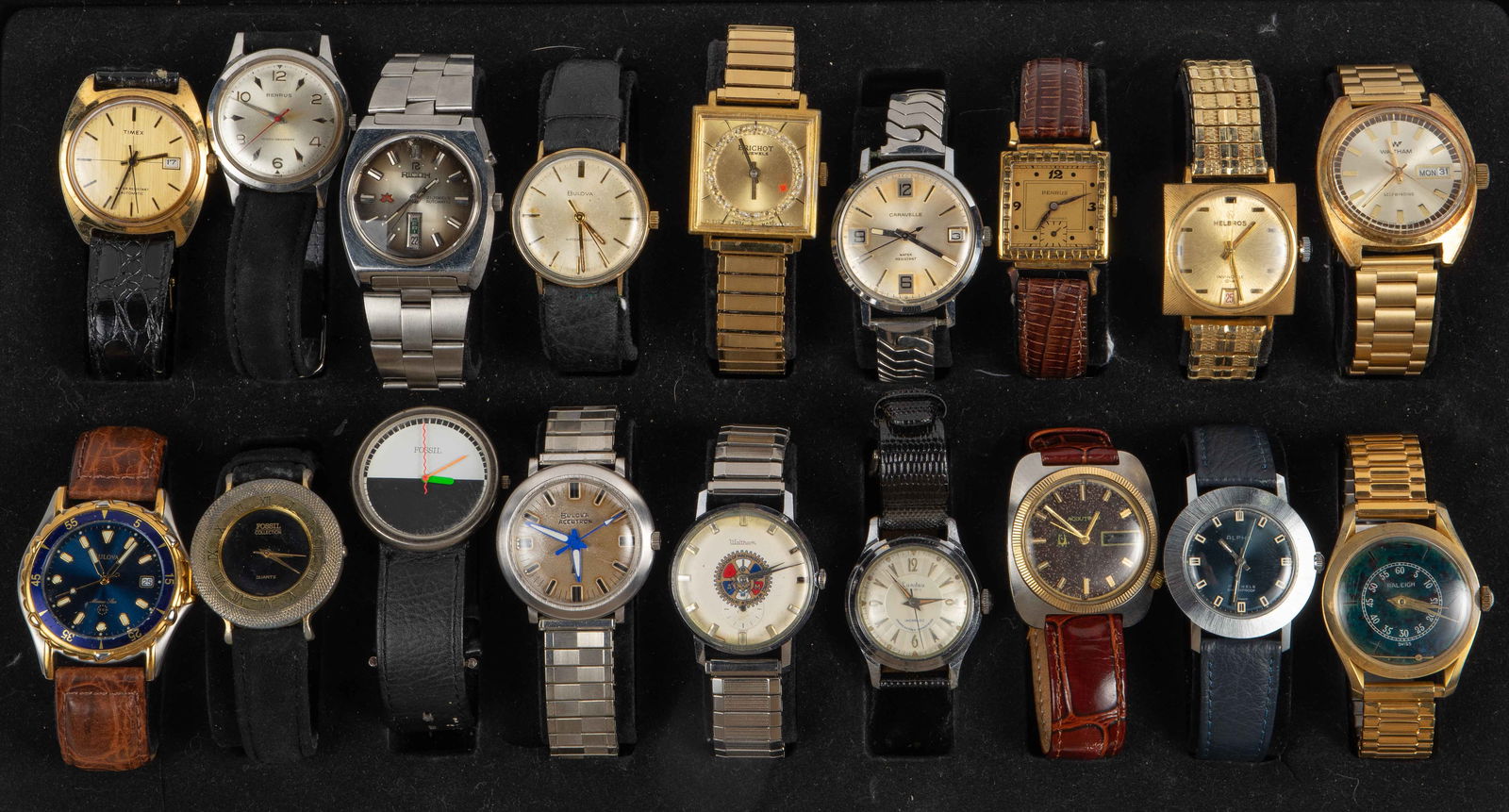 Lot of 18 Mens' Vintage Watches - Bulova, Helbros. (1 of 13)