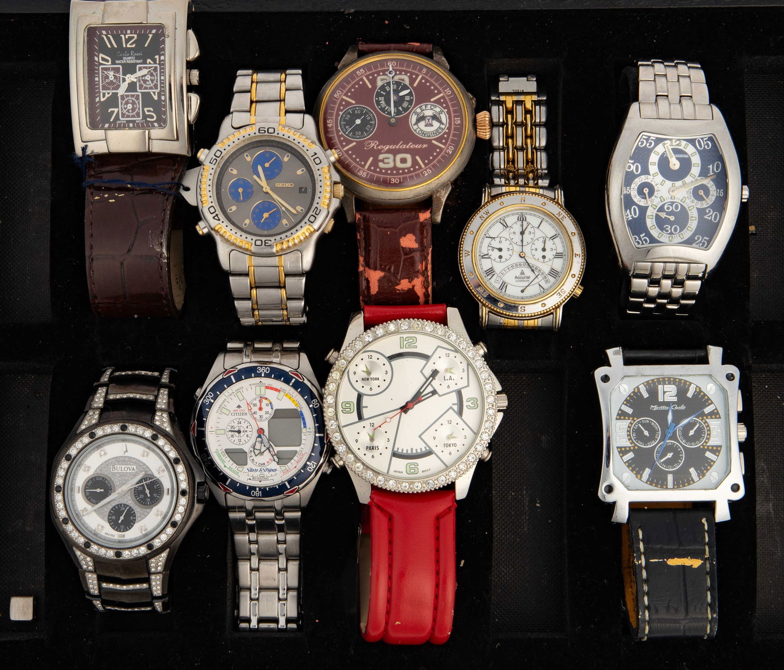 Lot of 9 Chronograph Watches - Bulova, Seiko, Etc. (1 of 11)