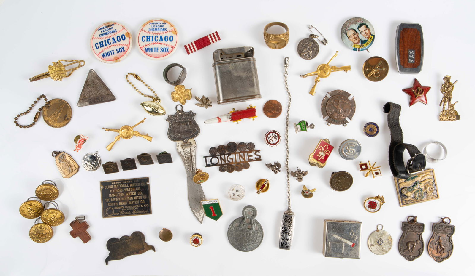 Lot of Pins, Medals, Lighters, & More - WWI WWII (1 of 12)