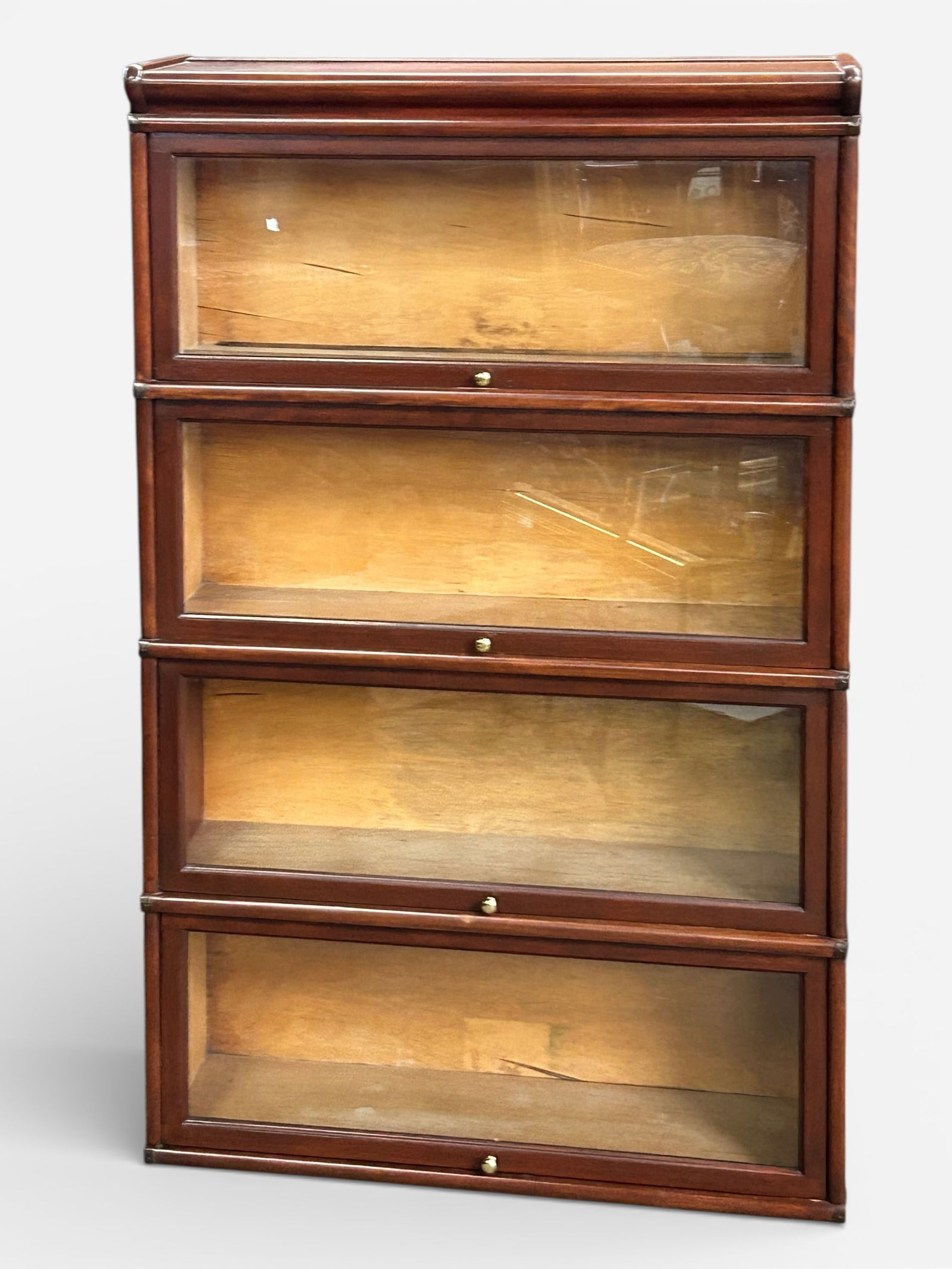 Mahogany Four Stack Barrister Bookcase. - 2