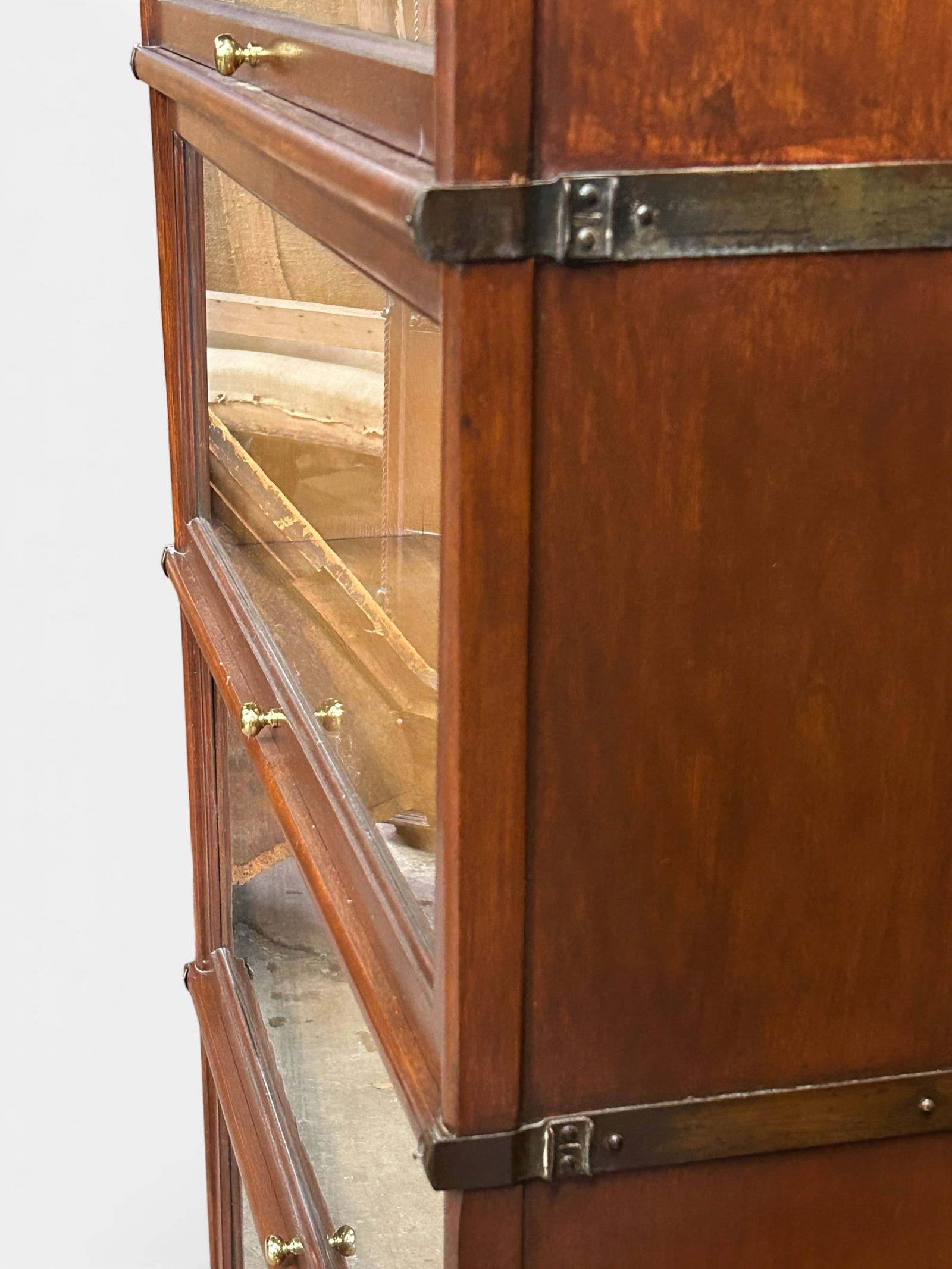 Mahogany Four Stack Barrister Bookcase. - 4