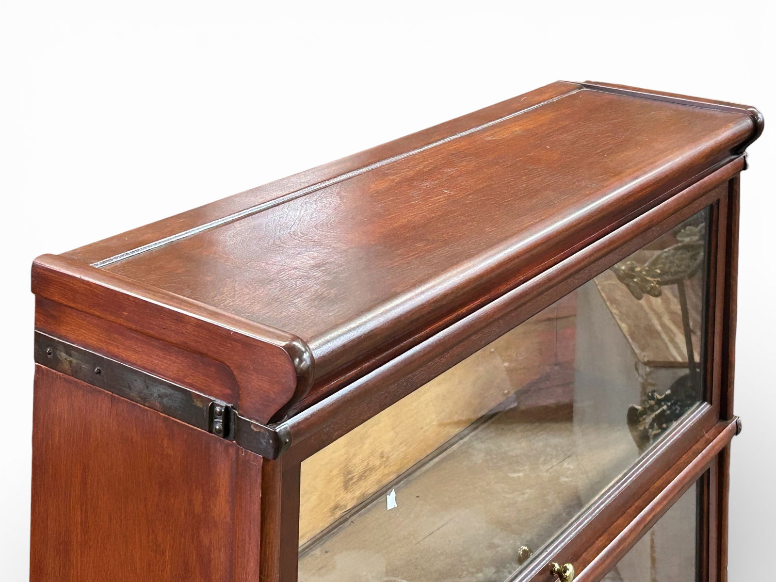 Mahogany Four Stack Barrister Bookcase. - 6