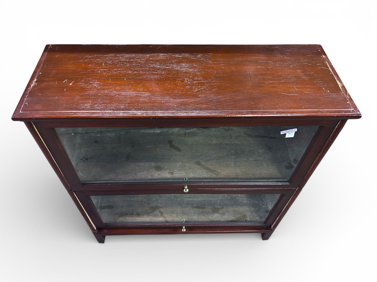 Mahogany Two Stack Barrister Bookcase. - 3