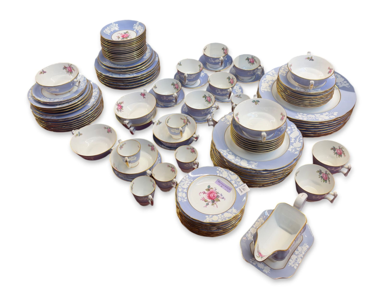 91 Pc. Spode Copeland Maritime Rose China Set. (1 of 5)