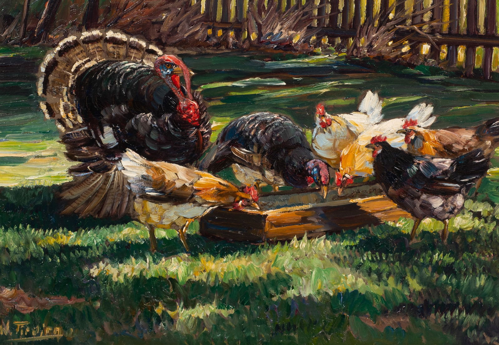 Chicken and Turkeys on the Farm, Willy Tiedjen. (1 of 5)