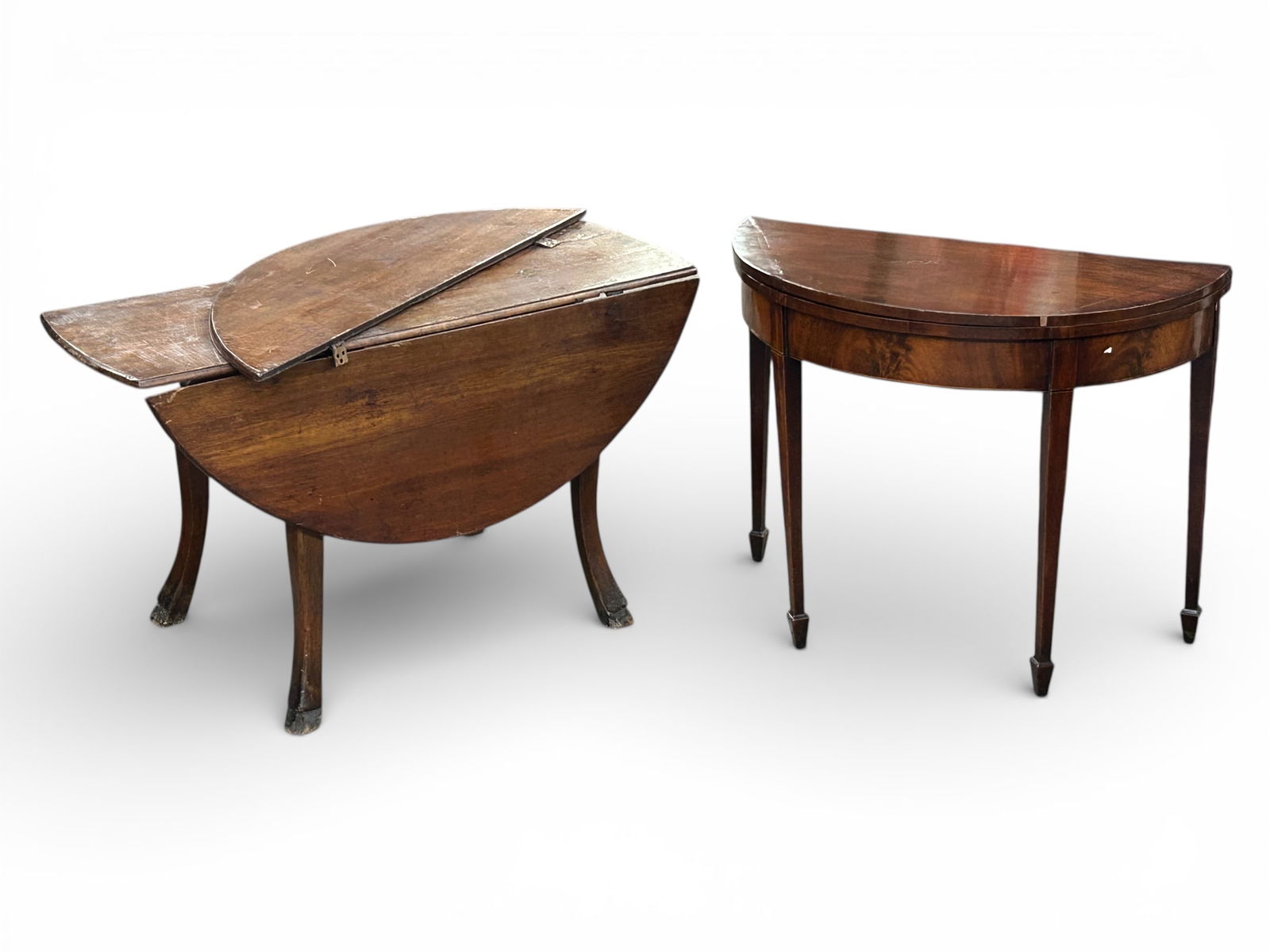 Lot: Primitive Dropleaf Table & Game Table. (1 of 12)