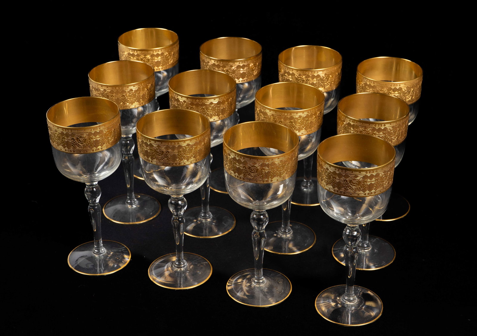 Glastonbury-Lotus "Goldenrod" Wine Glasses. (1 of 4)