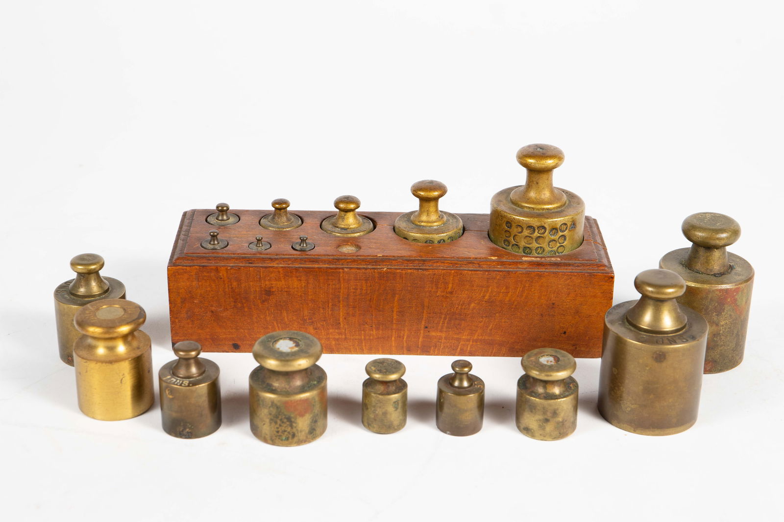 Set of Antique Brass Apothecary Weights. (1 of 4)