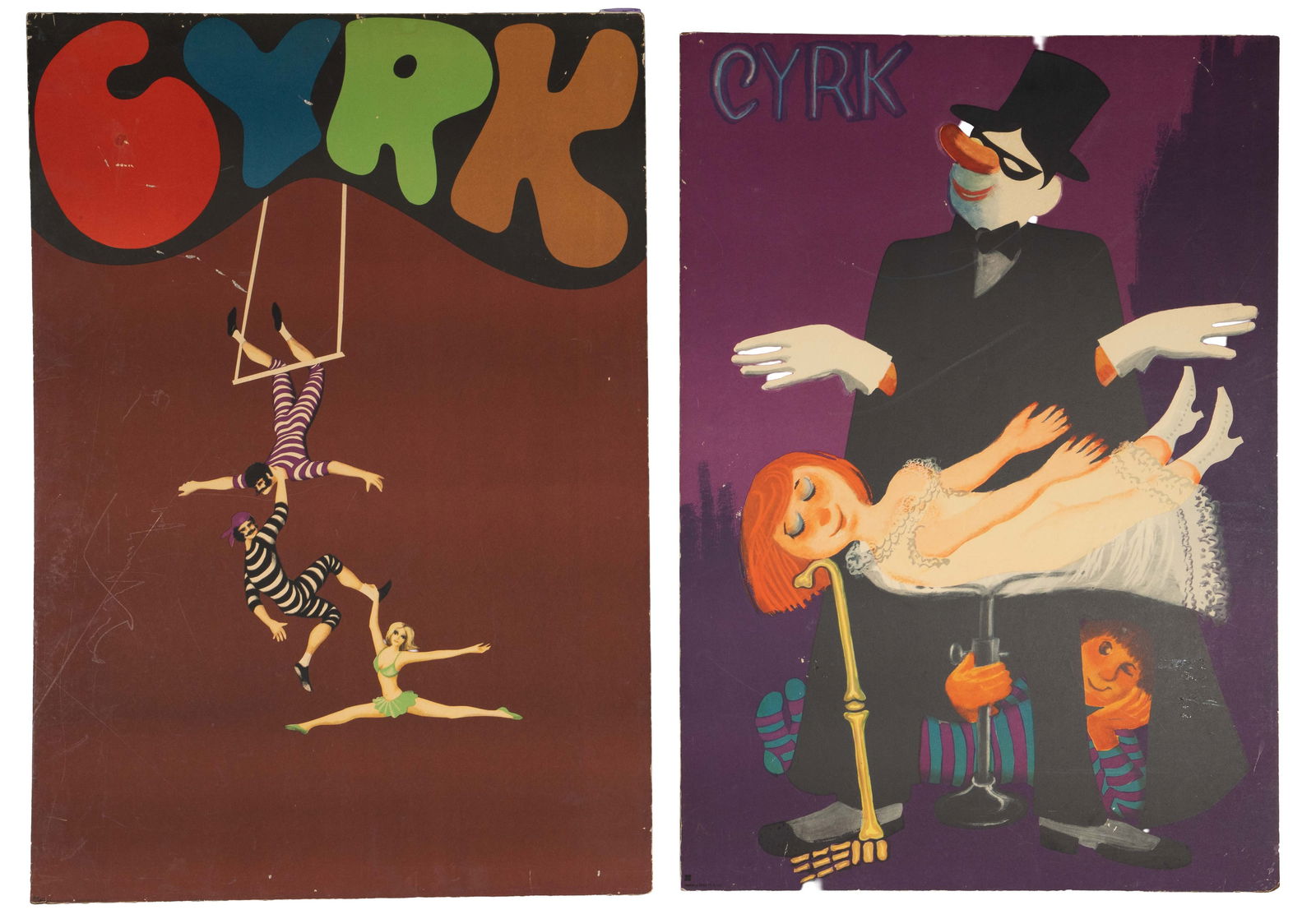 2 Vintage Cyrk Polish Circus Posters - Levitation. (1 of 7)
