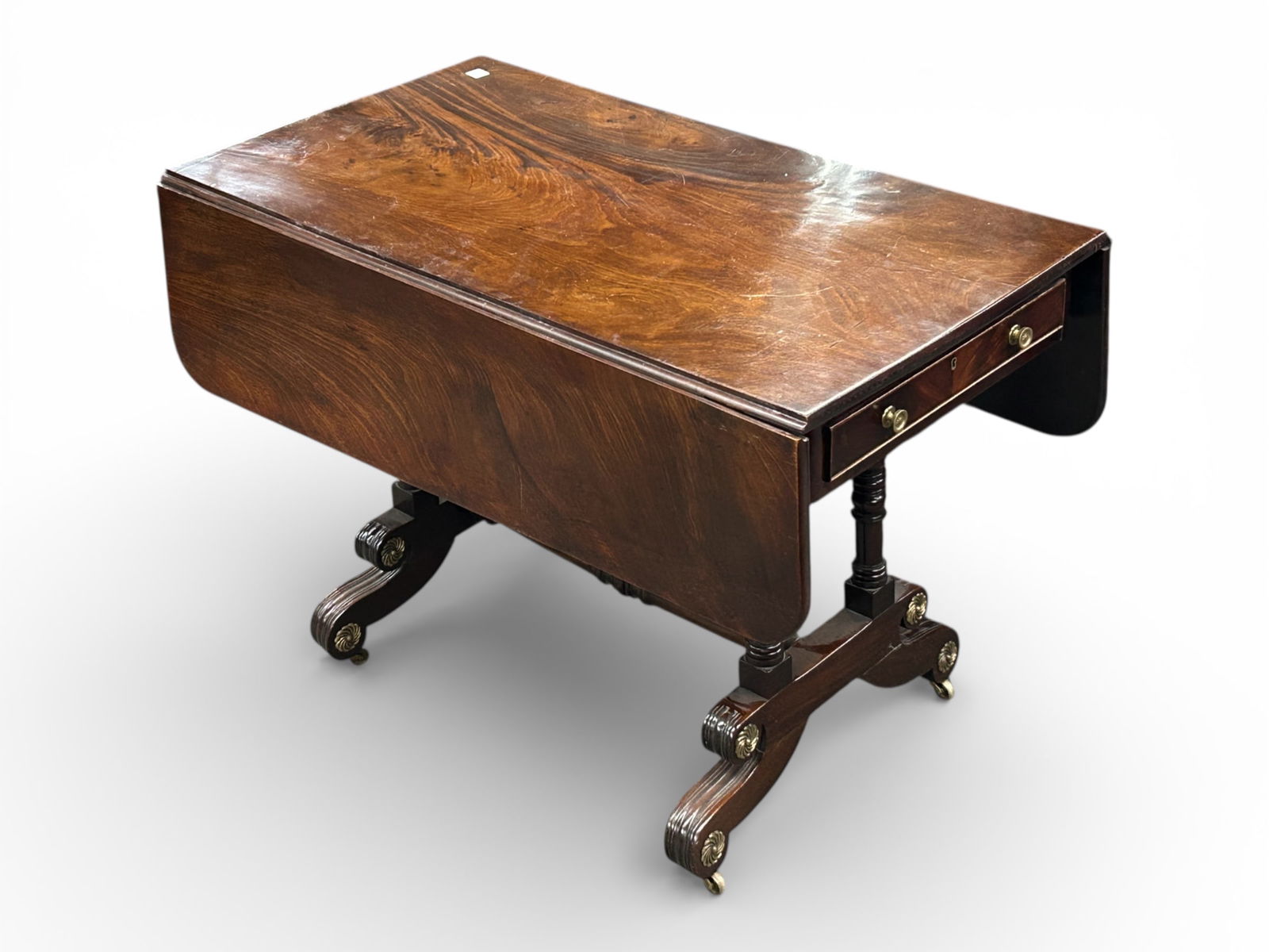 Antique Regency Mahogany Drop Leaf Table. (1 of 11)