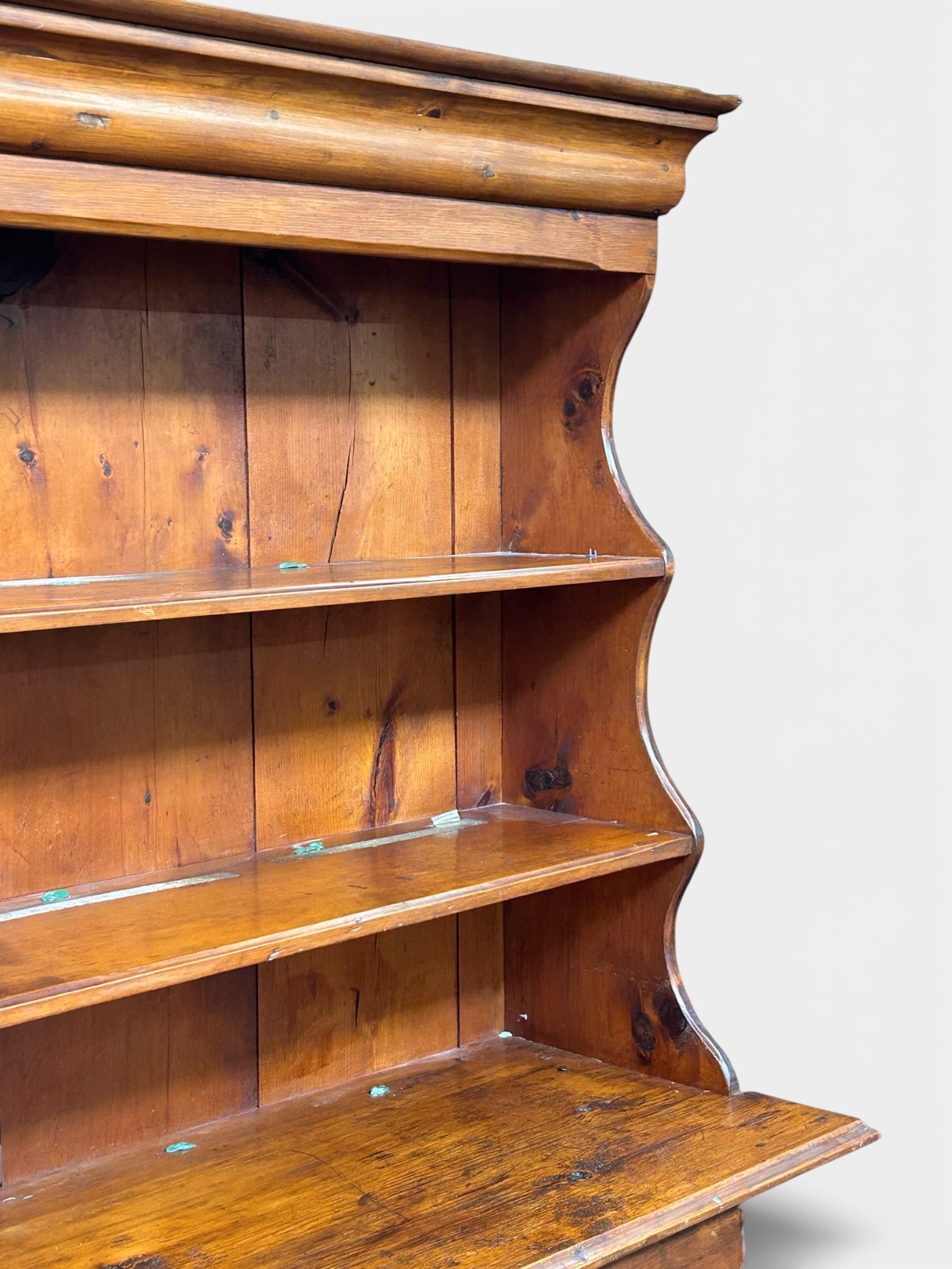 Rustic Pine Stepback Hutch. - 2